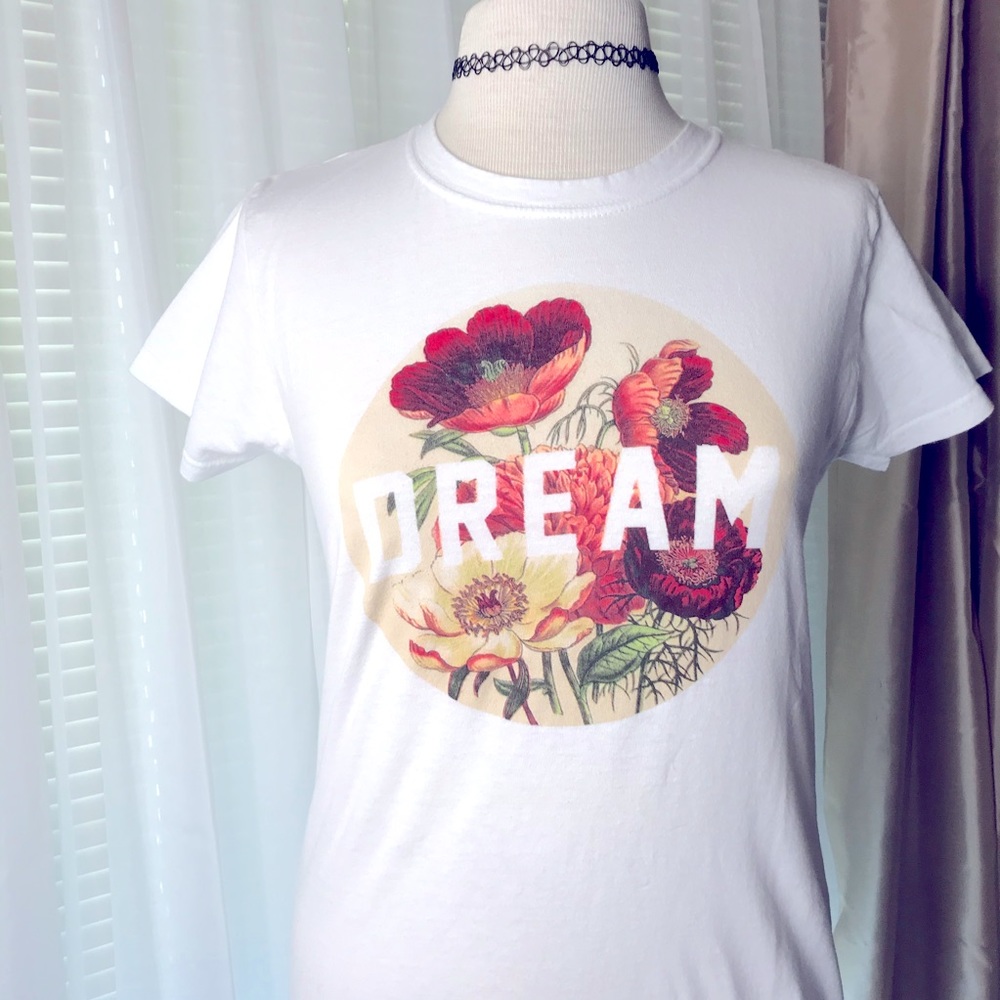Poppies Dream cotton short sleeve shirt slim fit white Medium
